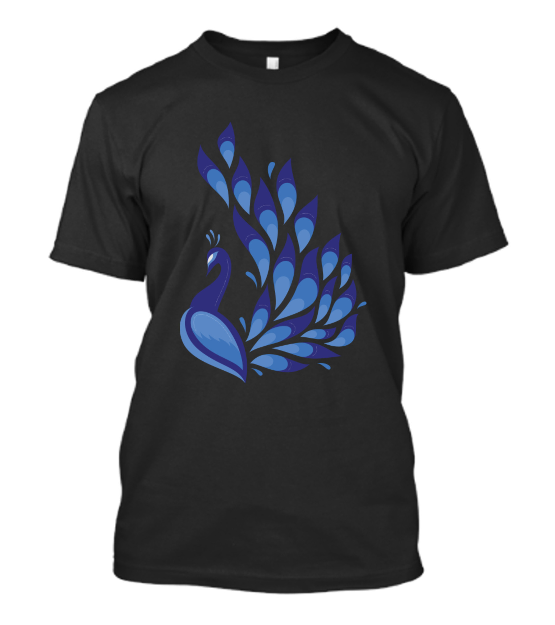 Blue Peacock Feathered Elegance T-Shirt