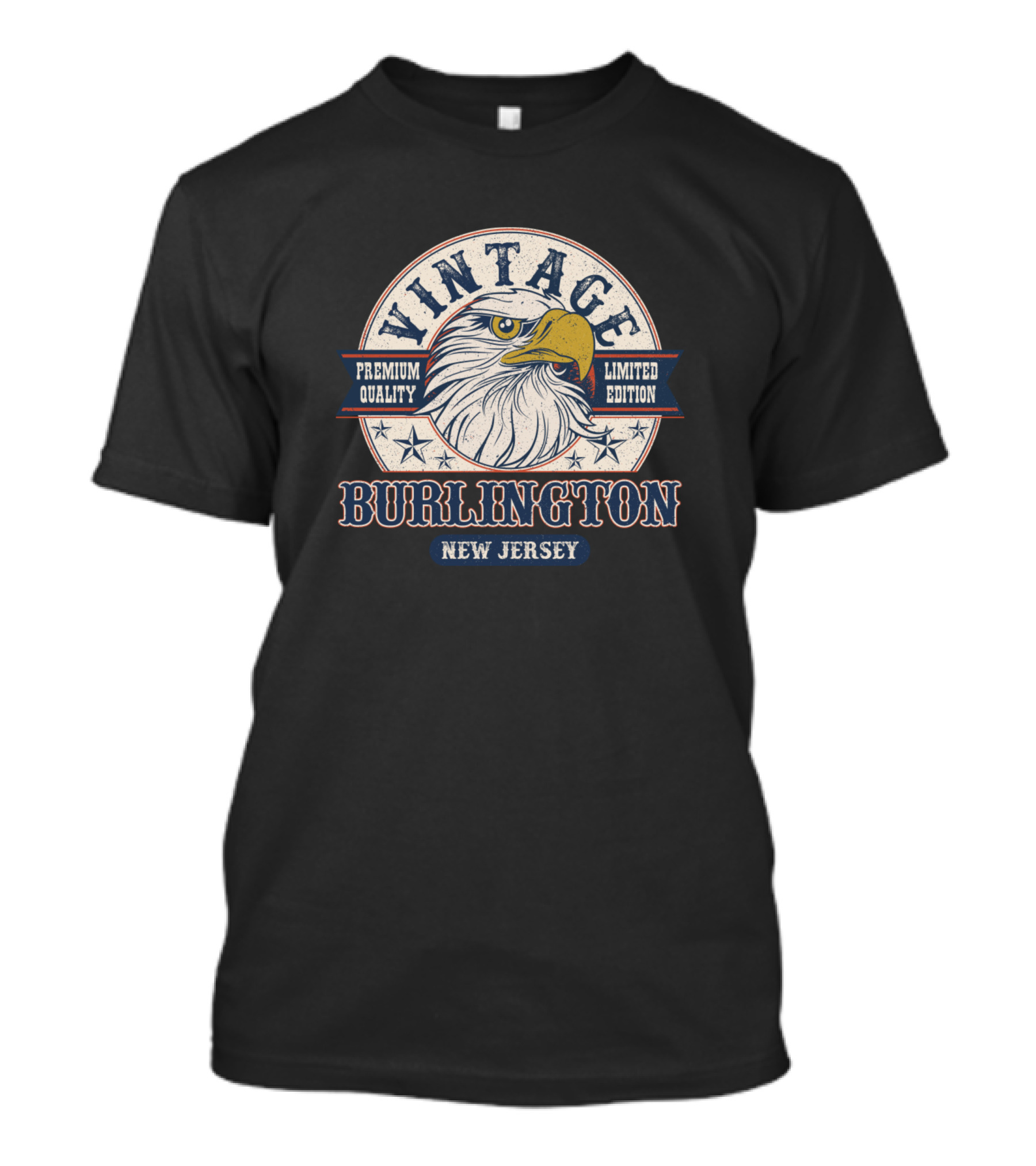 Vintage Burlington New Jersey Eagle Premium Quality T-Shirt
