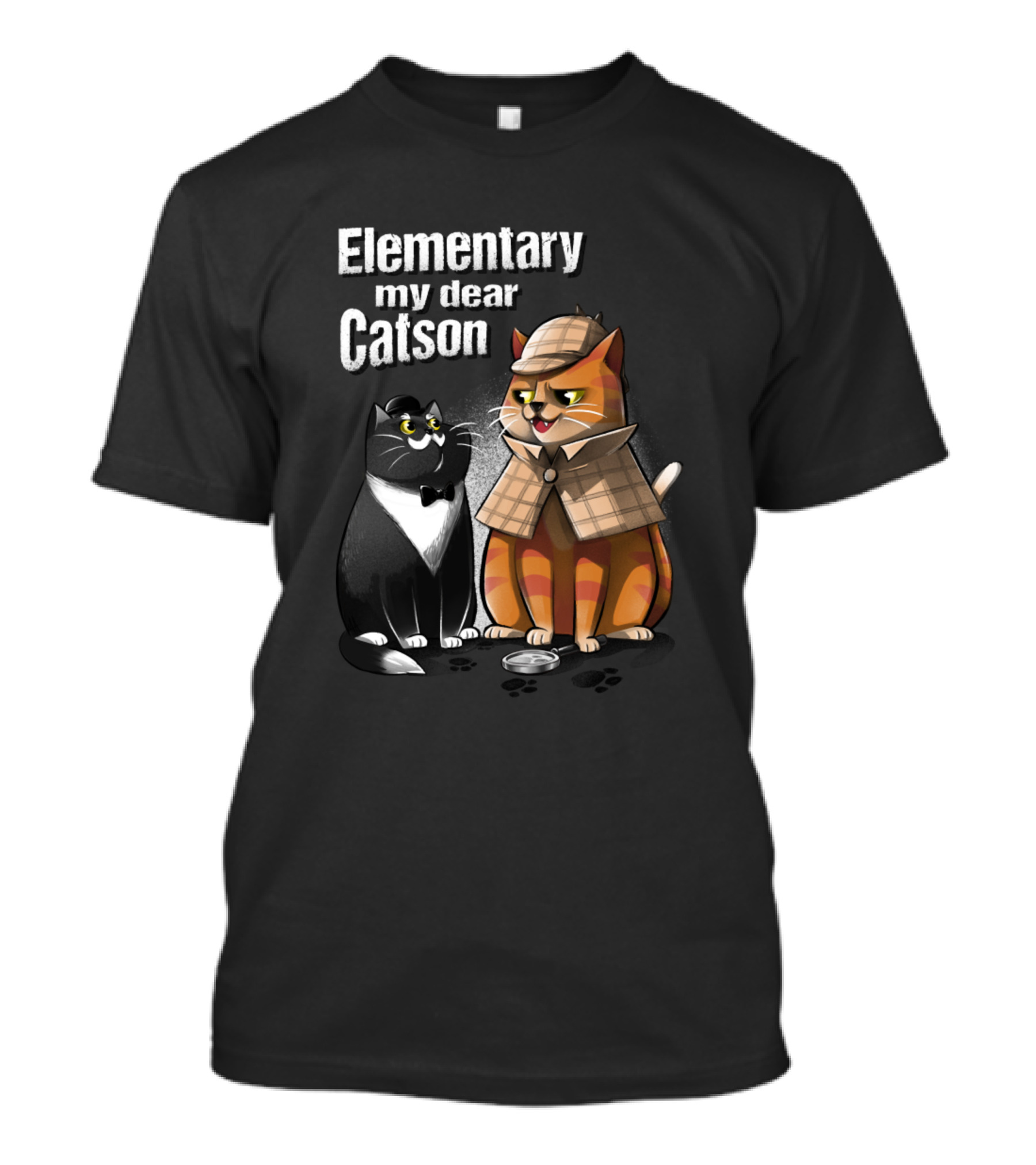Elementary My Dear Catson Funny Cat Kitty Detective T-Shirt