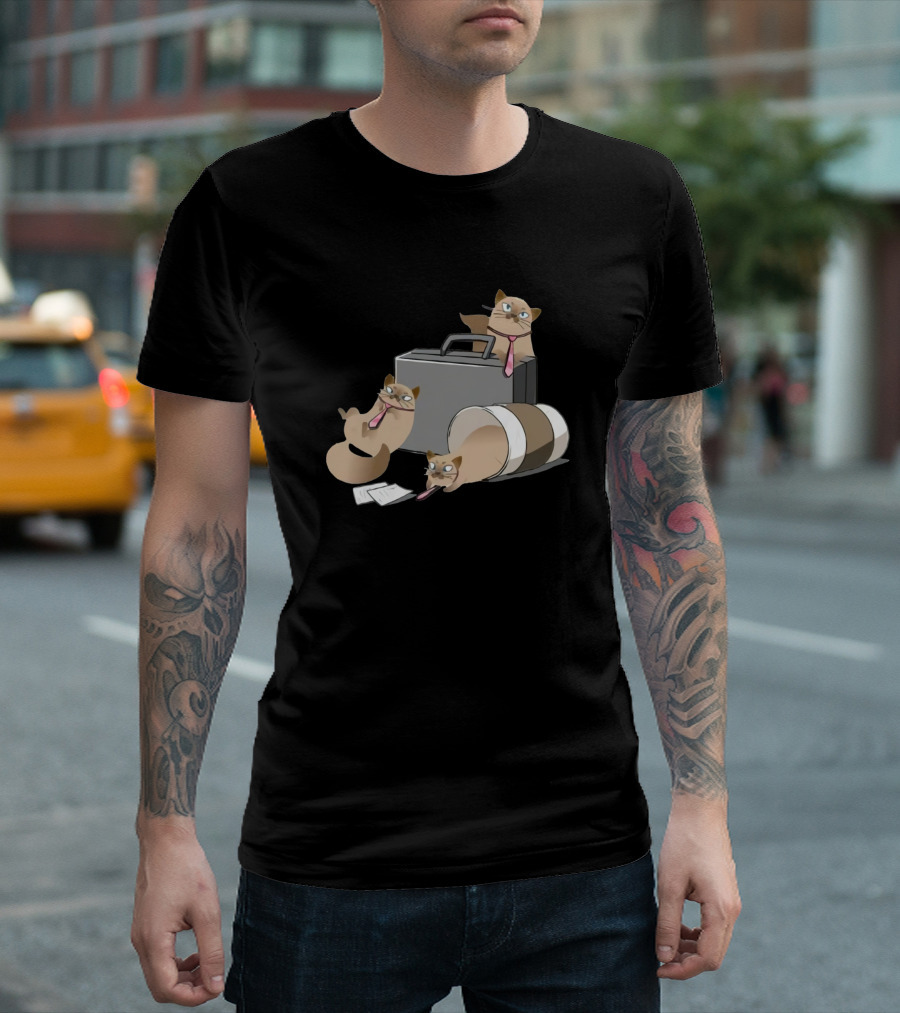 Small Business Cats Home Office Cat Lover Distracted By Cat Coffee Briefcase T-Shirt