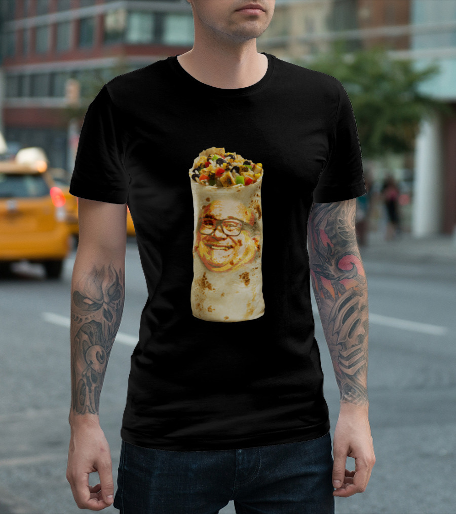 Danny Burrito Celebrity Face Burrito Wrap T-Shirt