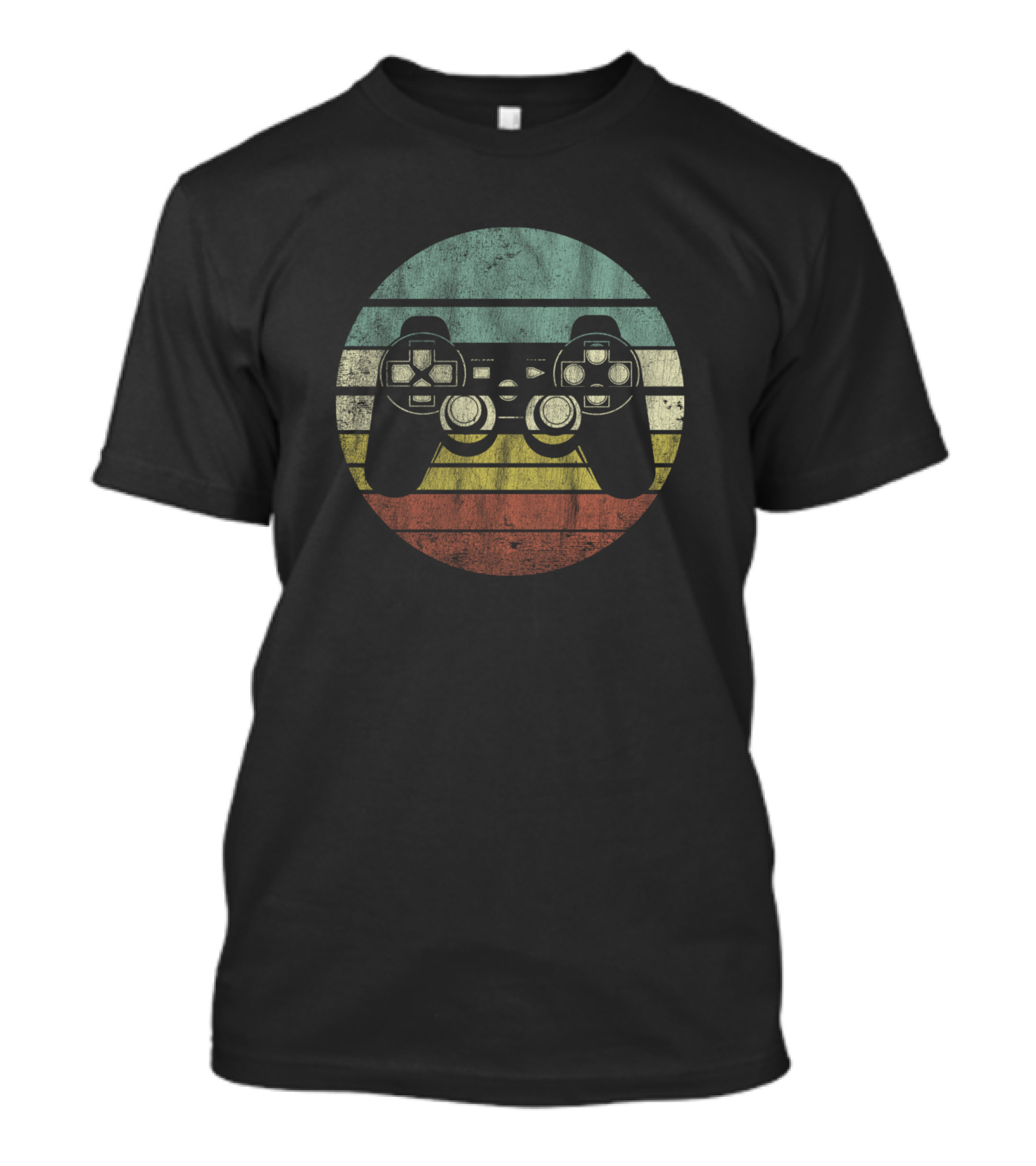 Gamer Retro Game Controller Vintage Stripes T-Shirt