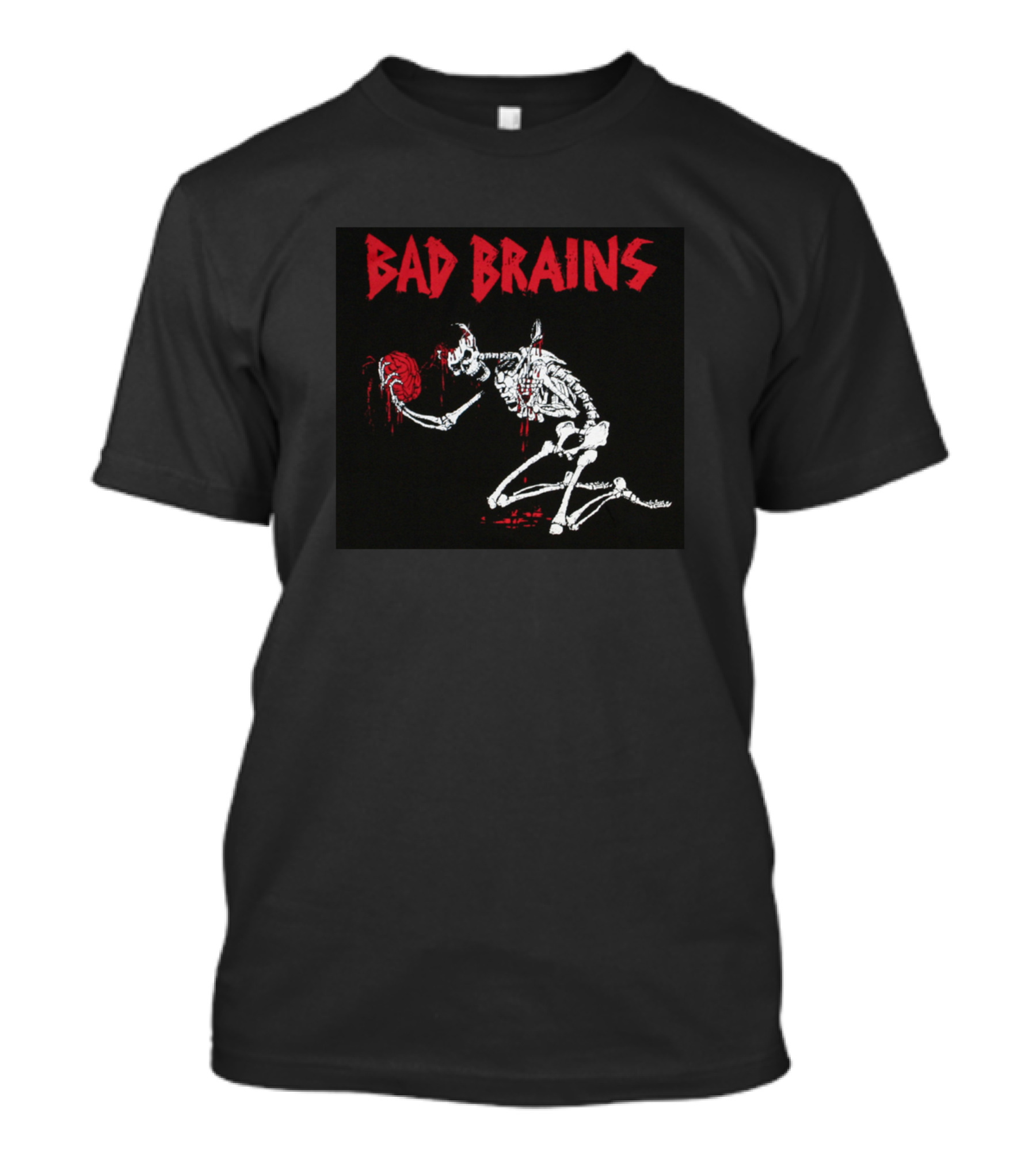 BAD BRAINS Skeleton Holding Brain T-Shirt