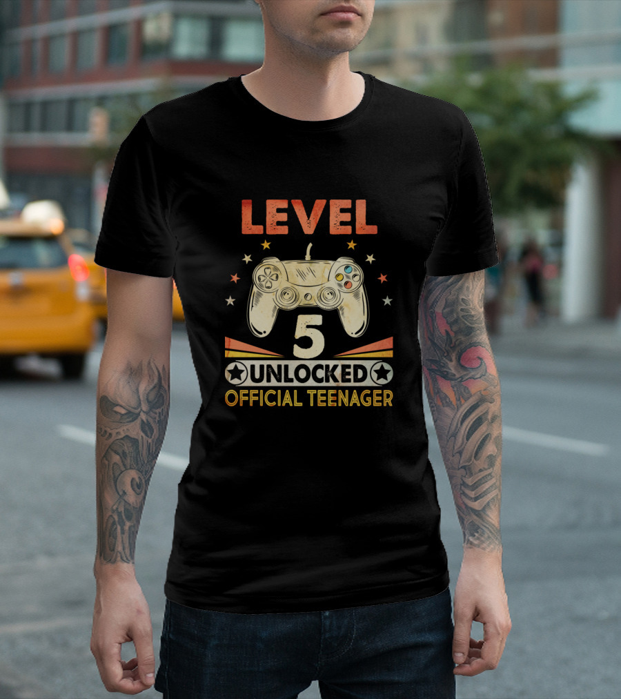 Level 5 Unlocked Gaming Controller Official Teenager T-Shirt