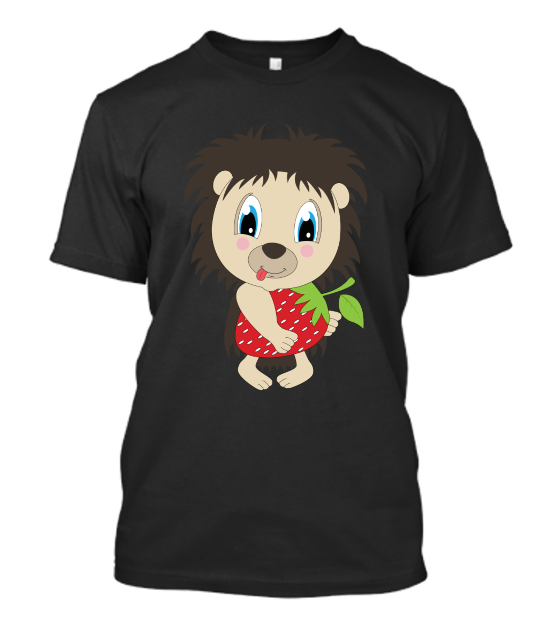 Naughty Child Hedgehog Holding Big Strawberry T-Shirt