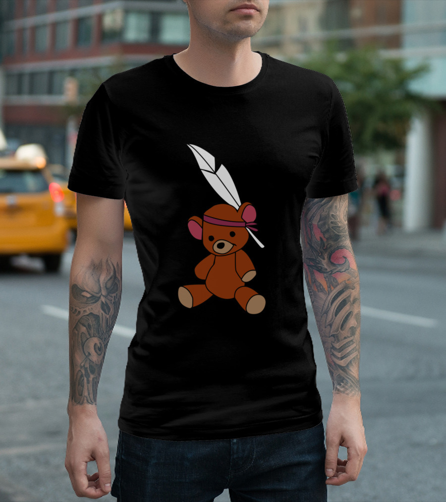 Neverland Bear With Feather Headband T-Shirt