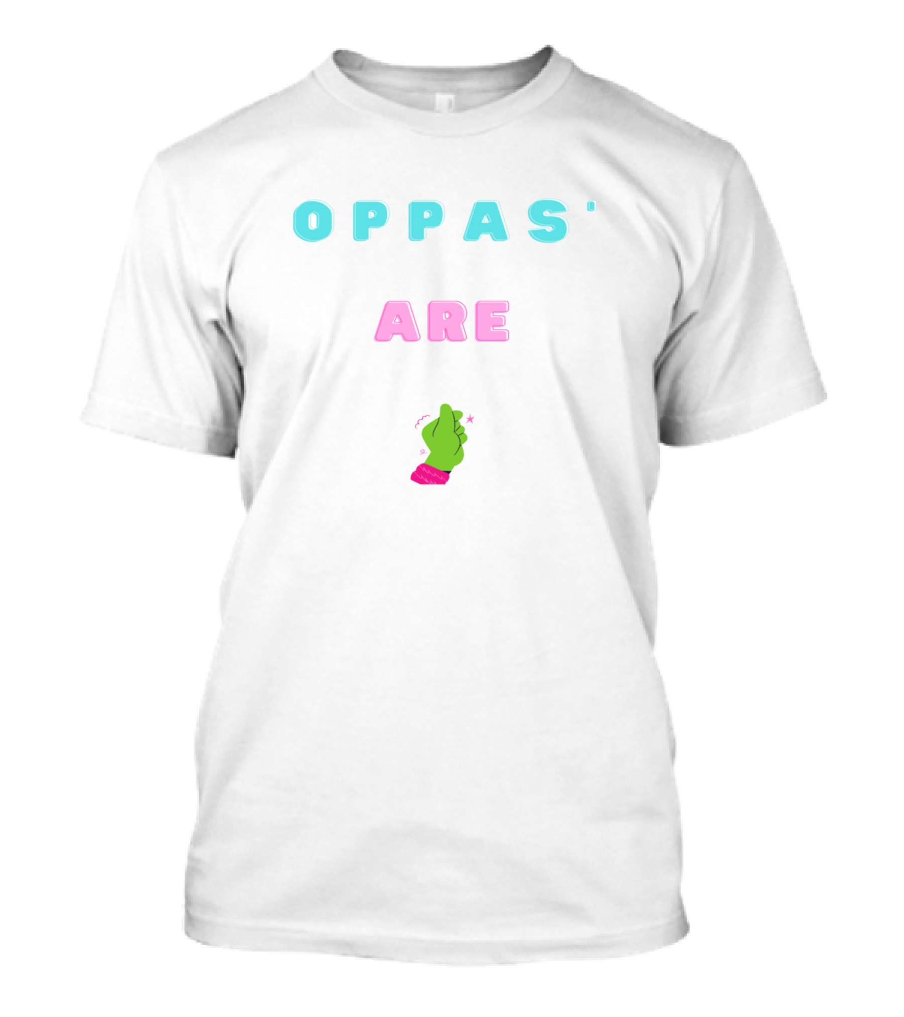 OPPAS ARE 사랑 Korean Finger Heart Gesture T-Shirt