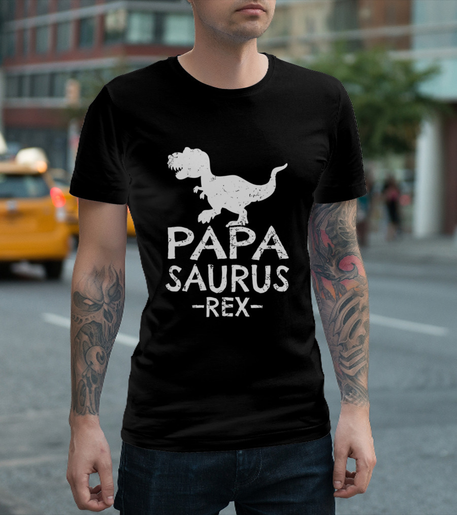 PAPA SAURUS REX Dinosaur T-Shirt
