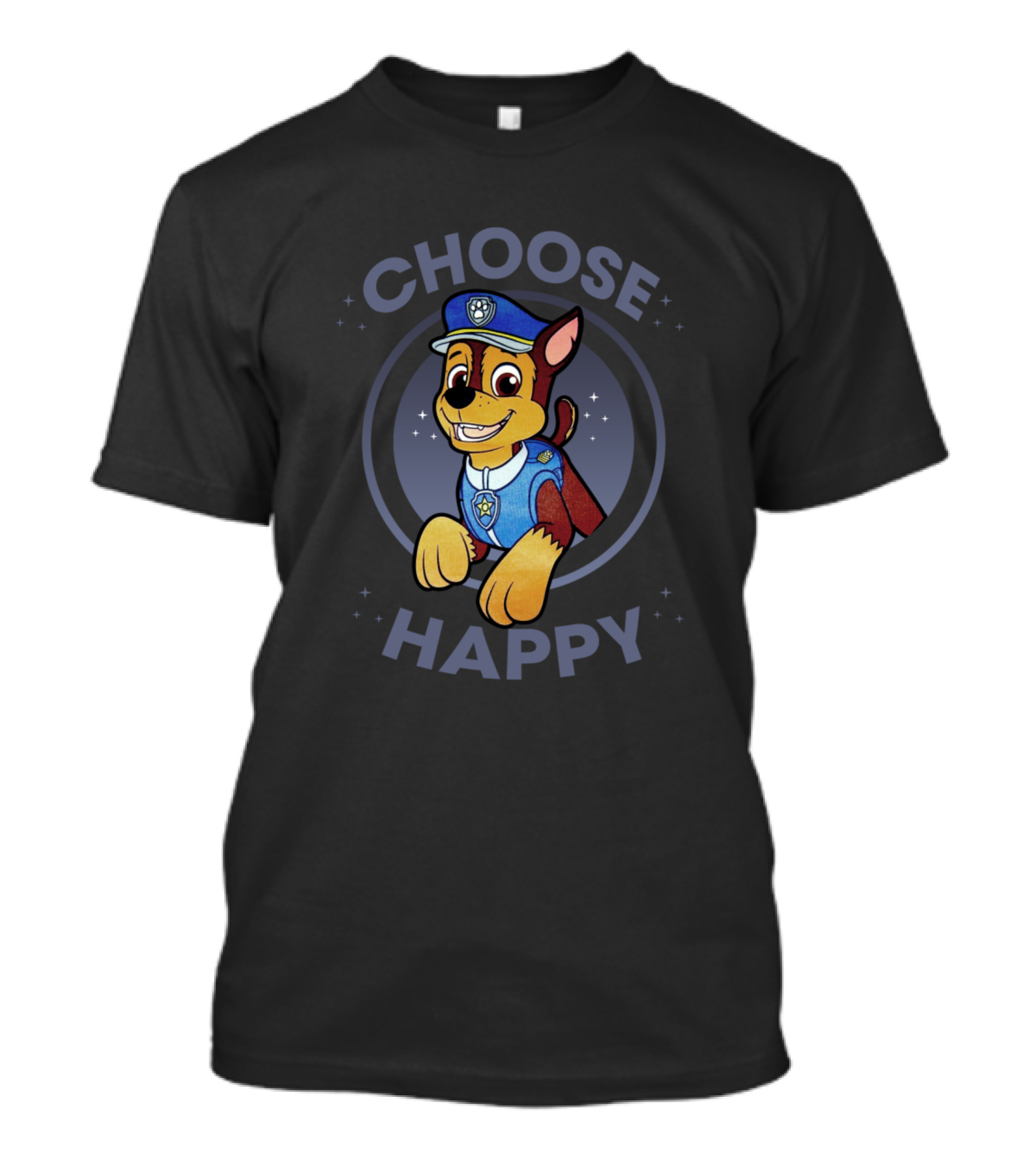 Paw Patrol Choose Happy Cartoon Character Chase T-Shirt