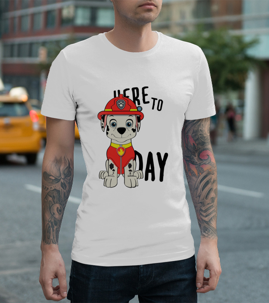 Paw Patrol Here To Save The Day Firefighter Pup T-Shirt