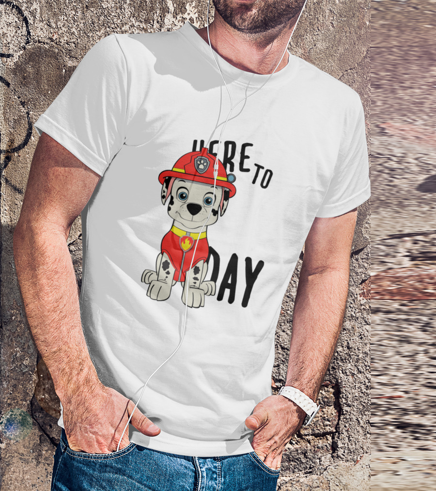 Paw Patrol Here To Save The Day Firefighter Pup T-Shirt