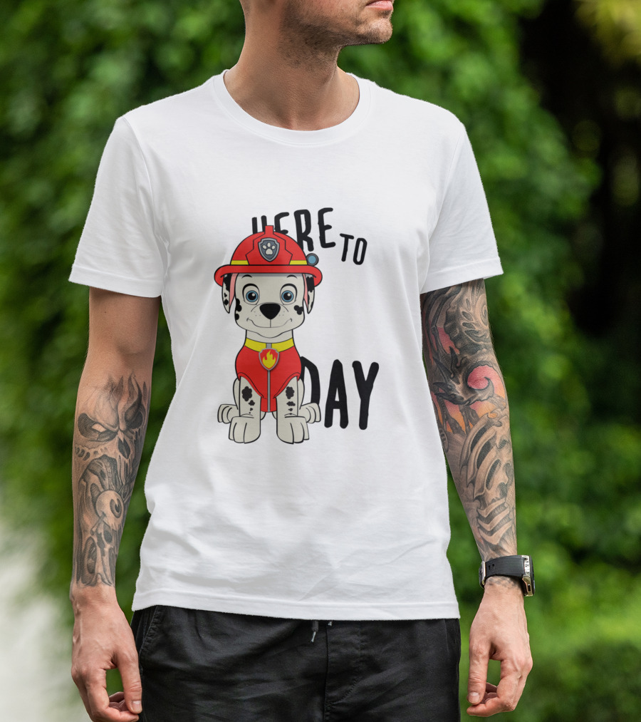 Paw Patrol Here To Save The Day Firefighter Pup T-Shirt
