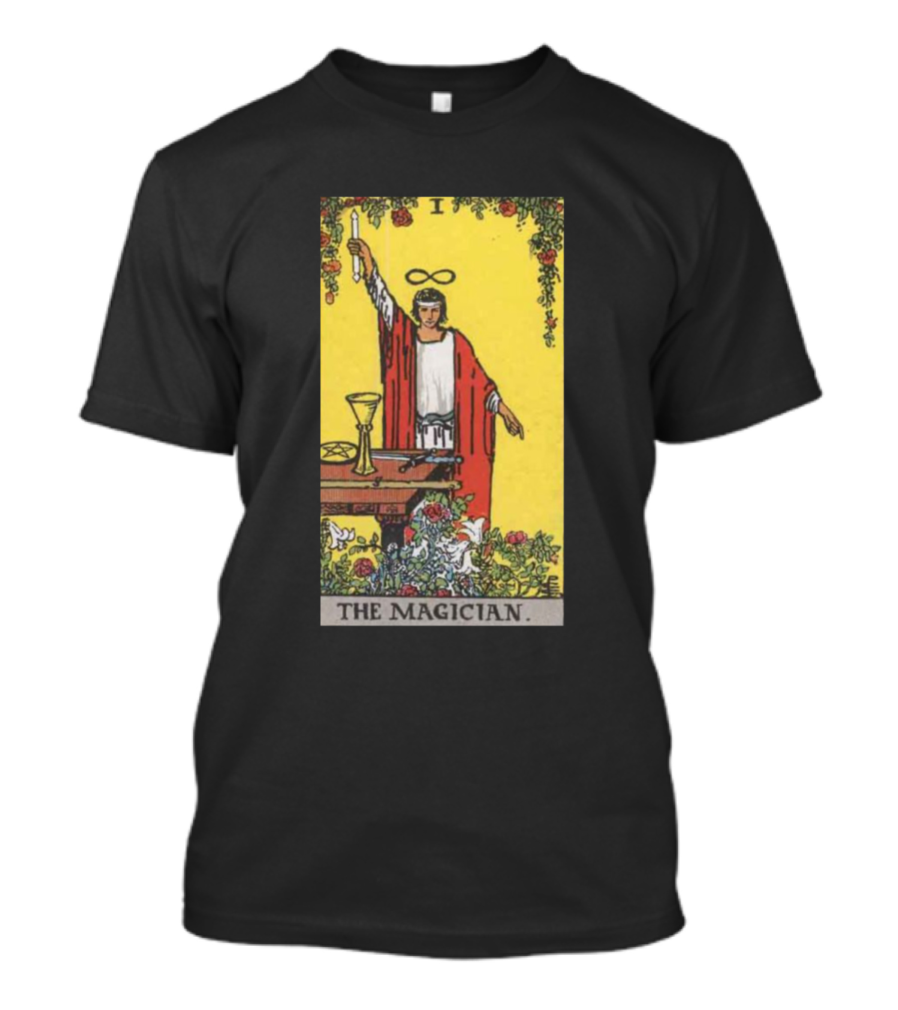 Rider Waite Tarot Card The Magician Yellow Background T-Shirt