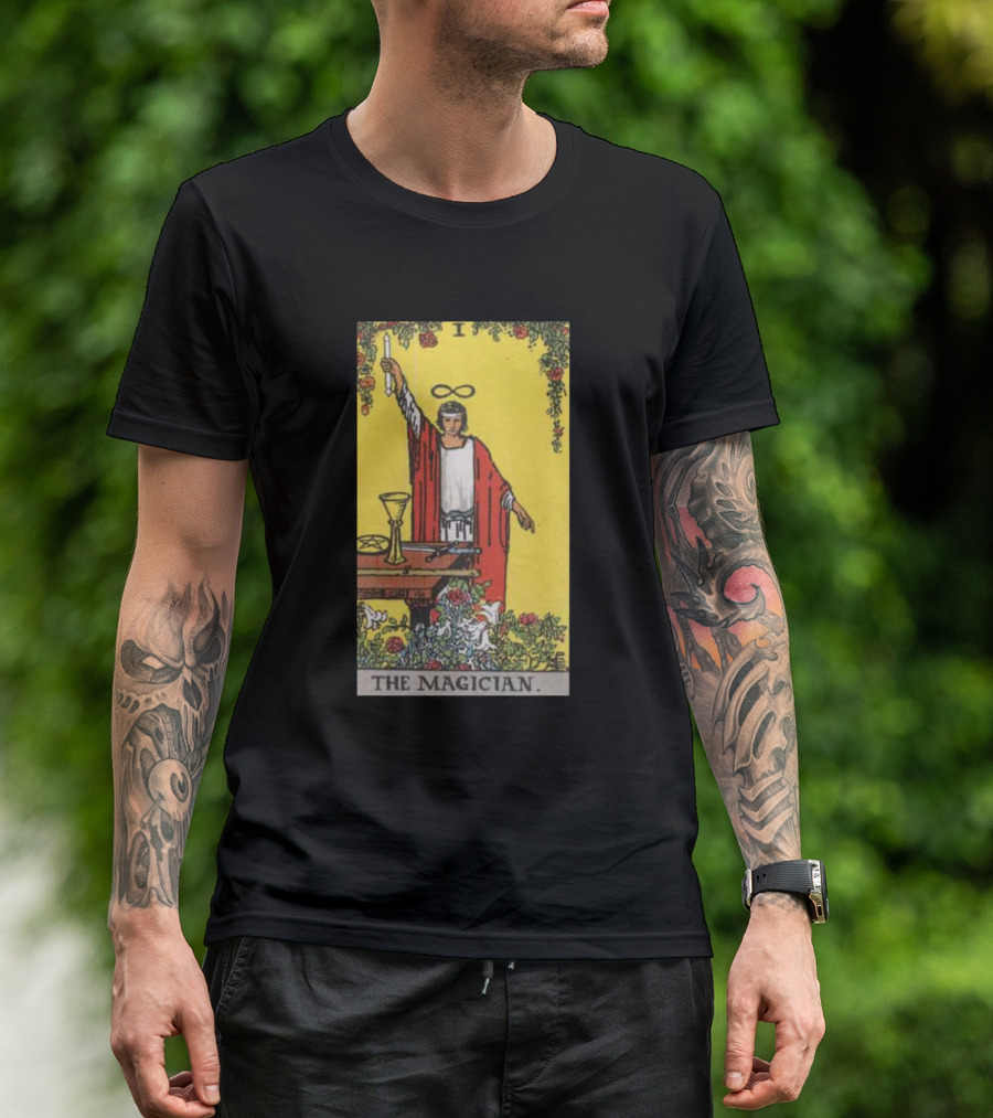 Rider Waite Tarot Card The Magician Yellow Background T-Shirt