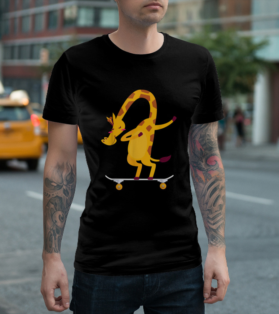 Skateboarding Giraffe On Skateboard For Skate T-Shirt