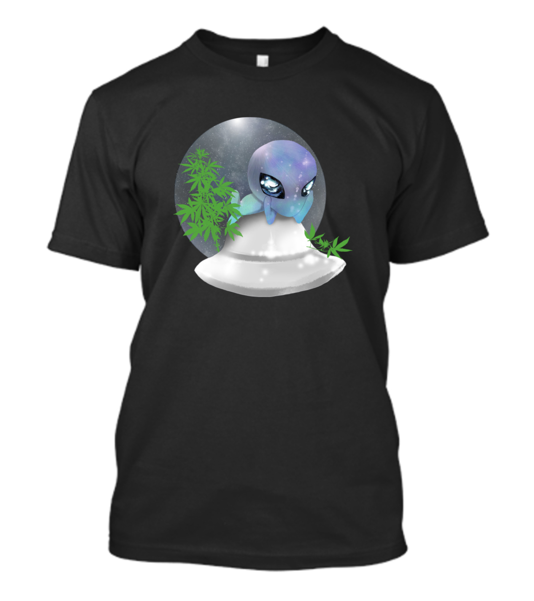 Space Queen Alien Spaceship And Stars T-Shirt