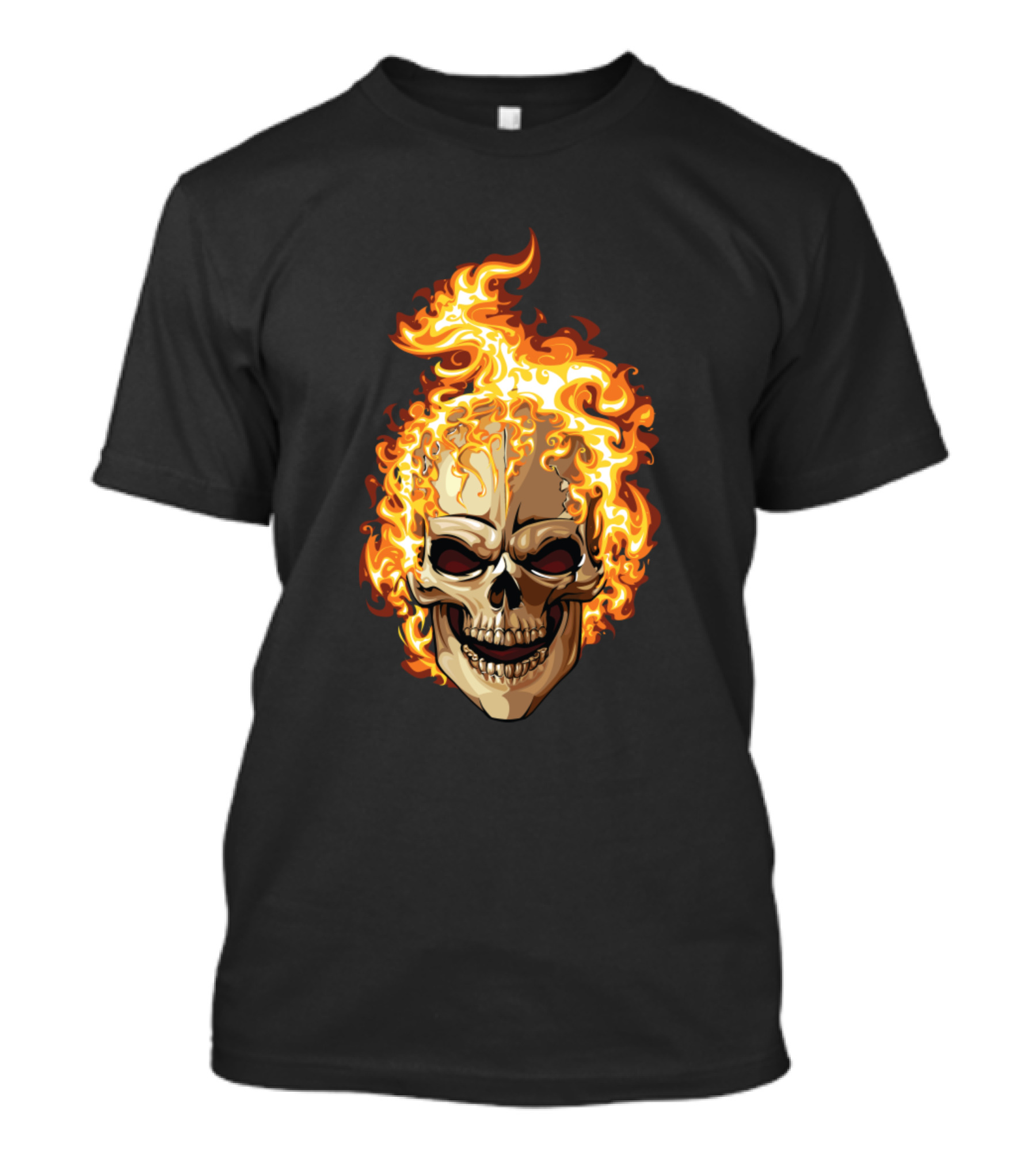 Flaming Skull Fire Head T-Shirt