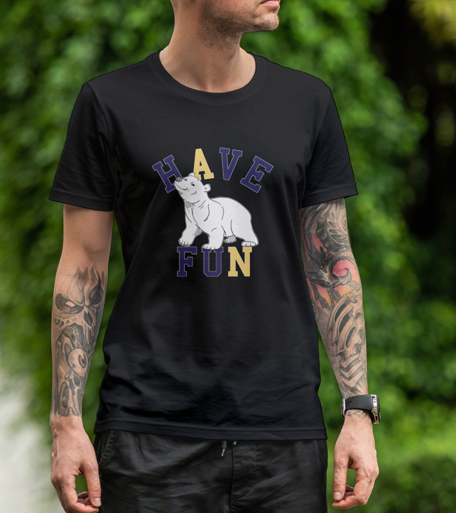 HAVE FUN Bear With Collegiate Lettering T-Shirt