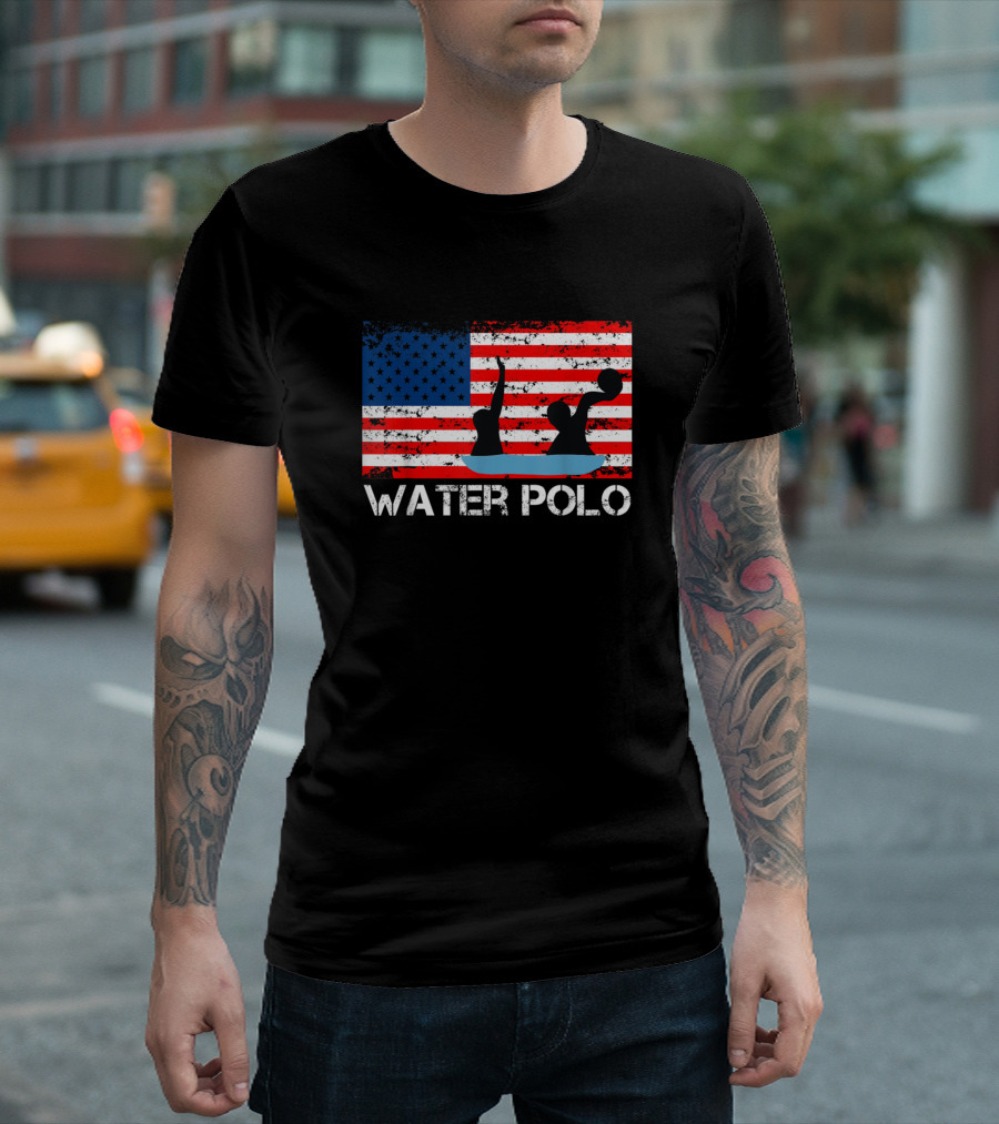 Water Polo American Flag Team Players T-Shirt