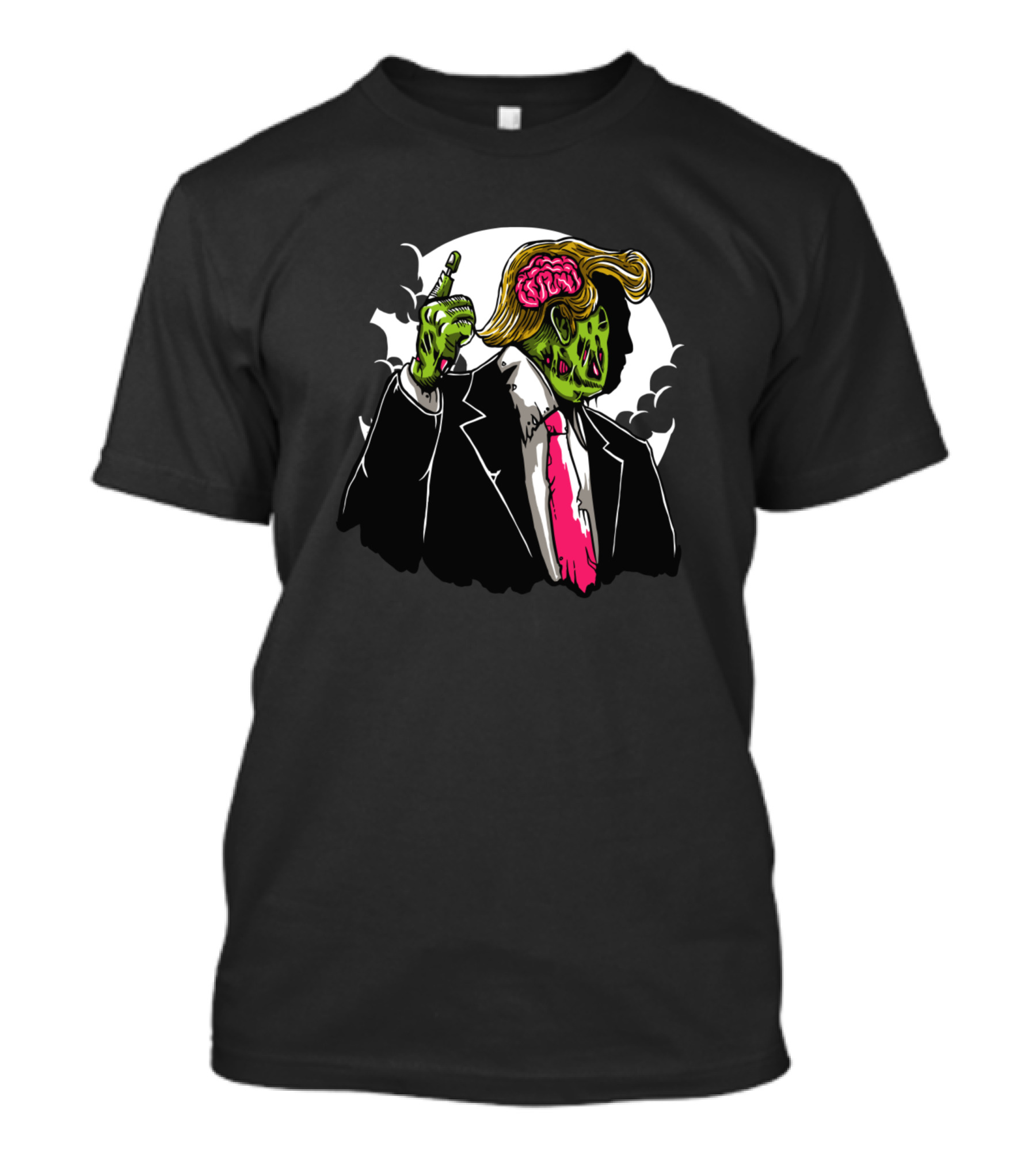 Zombie Make Zombie Great Again Undead Political Icon With Hair And Brains T-Shirt