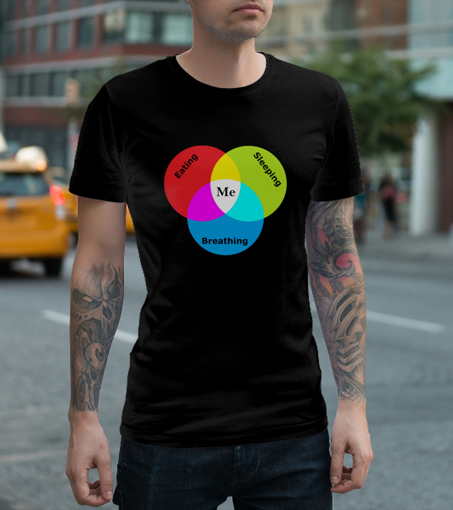 Eating Sleeping Breathing Me Venn Diagram T-Shirt