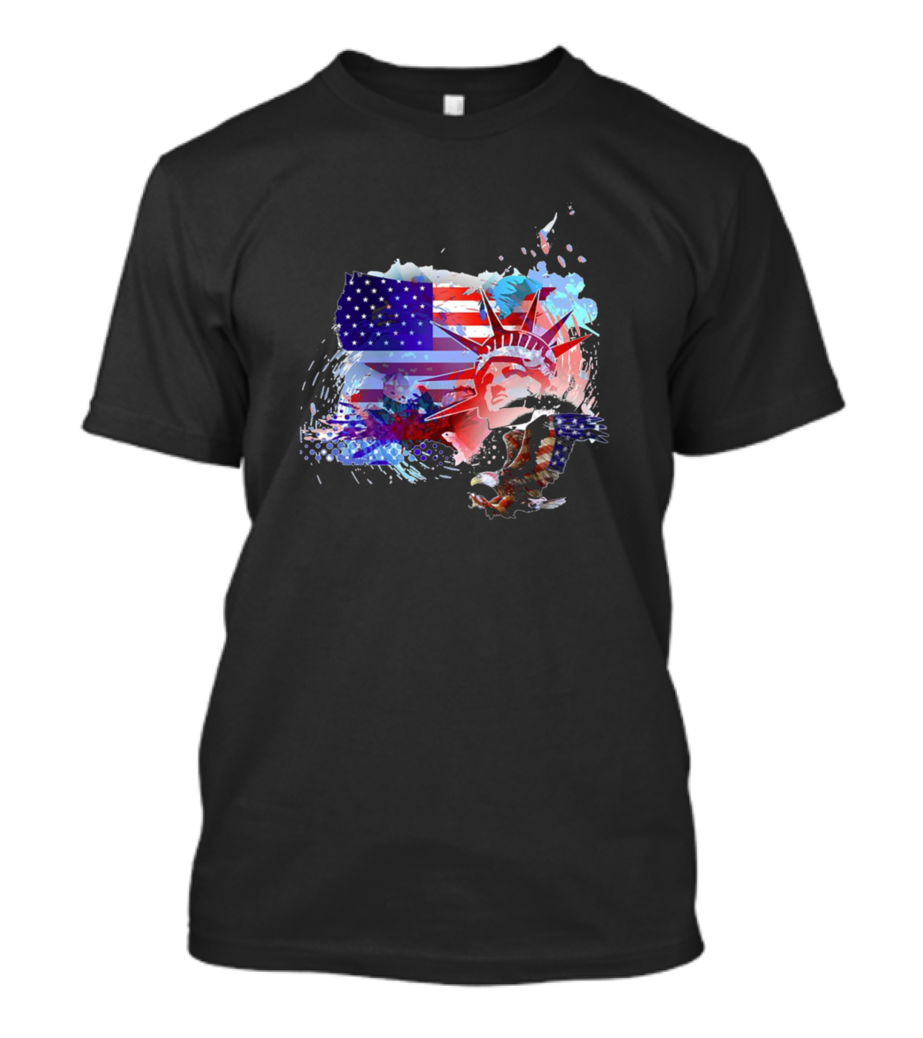 American Flag Eagle Statue Of Liberty USA T-Shirt