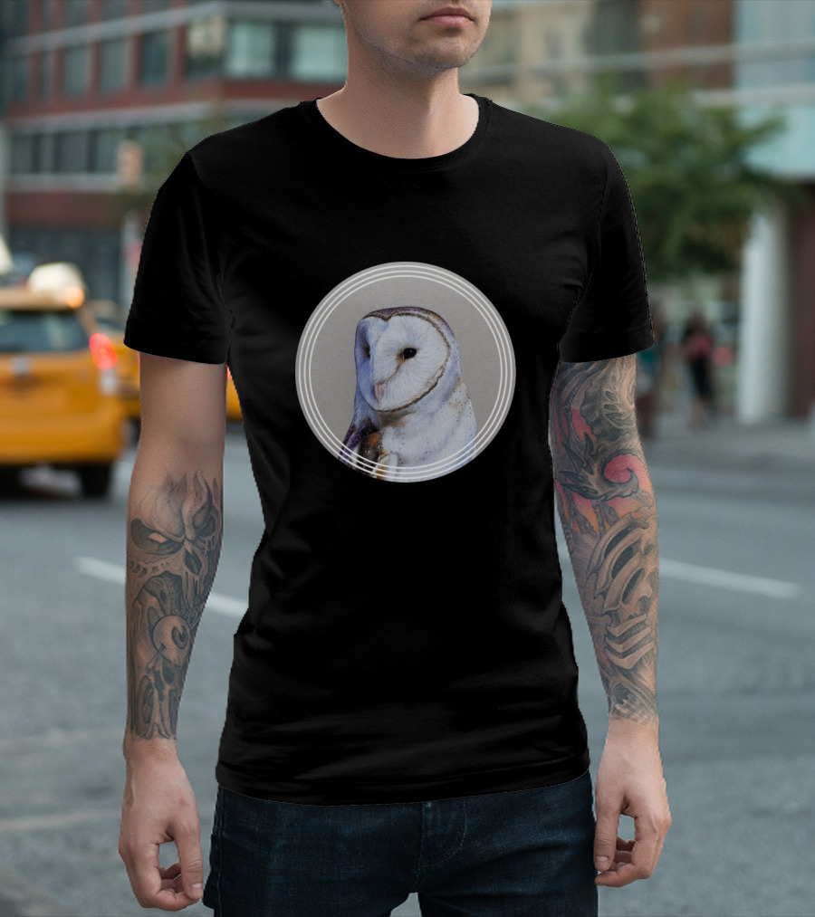 Barn Owl in Circular Frame T-Shirt