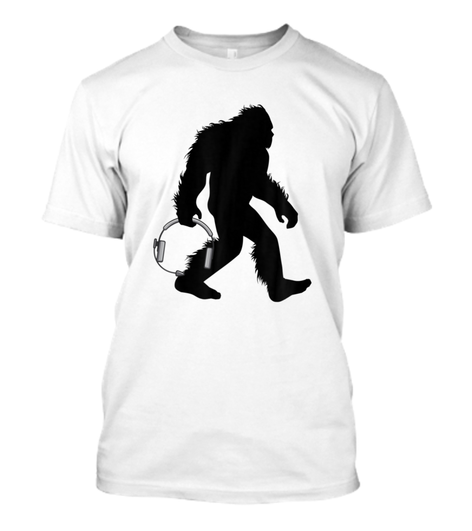 Bigfoot Sasquatch Emergency Dispatcher Silhouette With Headset T-Shirt