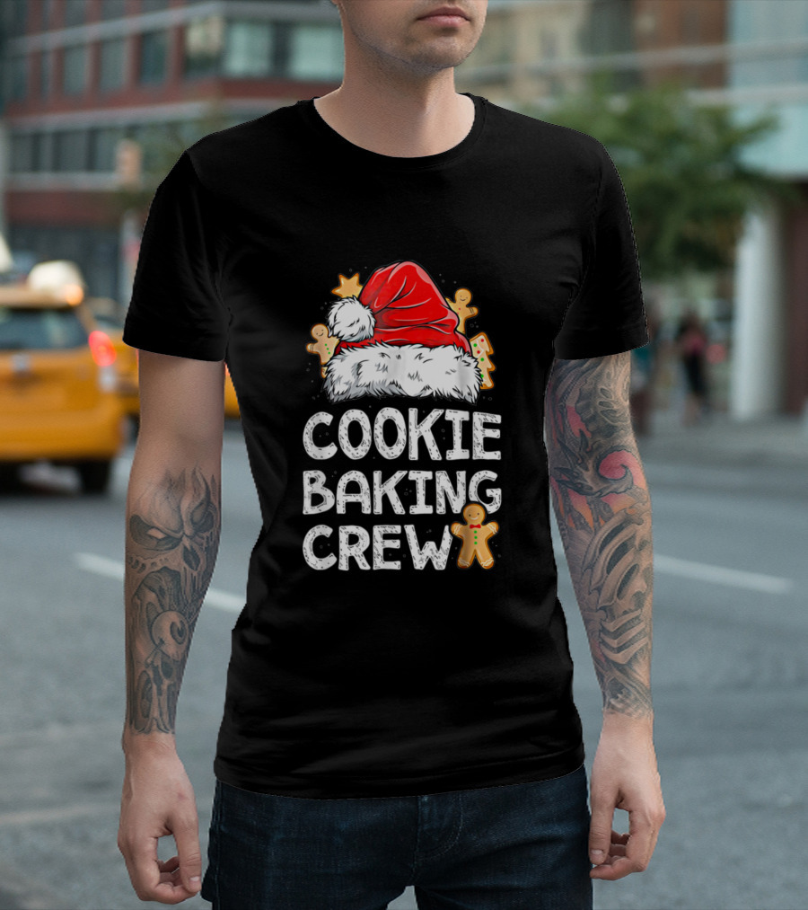 Cookie Baking Crew Gingerbread Family Santa Hat Fun T-Shirt