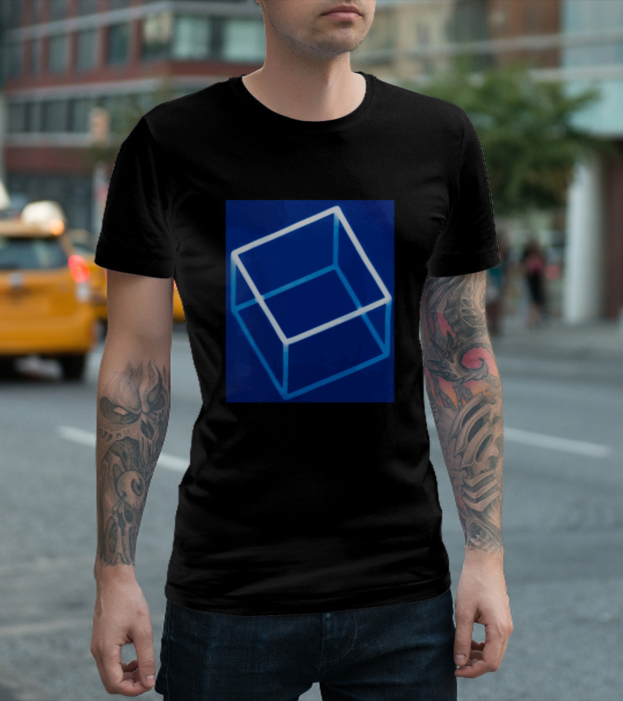 Cube Optical Illusion Geometric Perspective T-Shirt