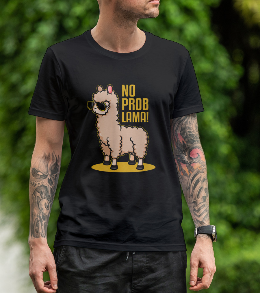 No Prob Llama Auntie Funny Matching Family Tribe T-Shirt