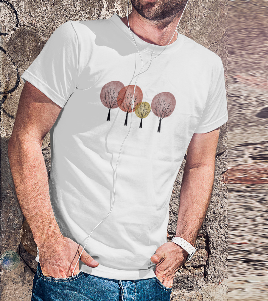 Autumnal Trees Colorful Foliage In Red And Yellow Hues T-Shirt