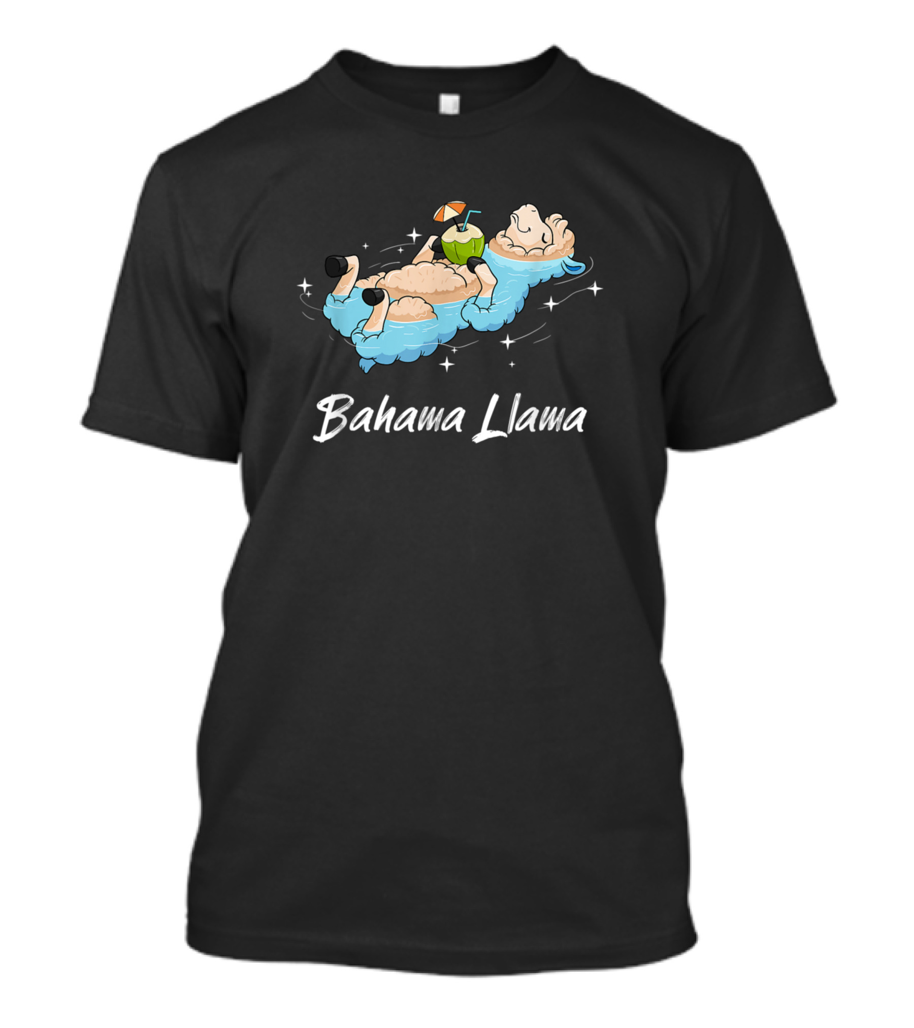 Bahama Llama Funny Alpaca Beach Vacation Relaxation T-Shirt