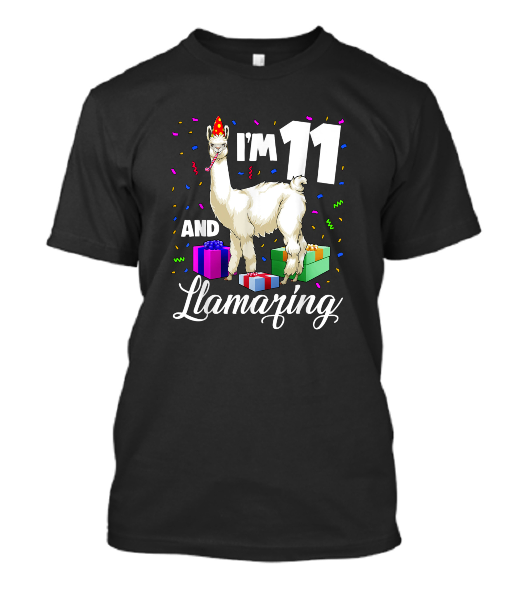 I'm 11 And Llamazing Birthday Party Llama Alpaca T-Shirt