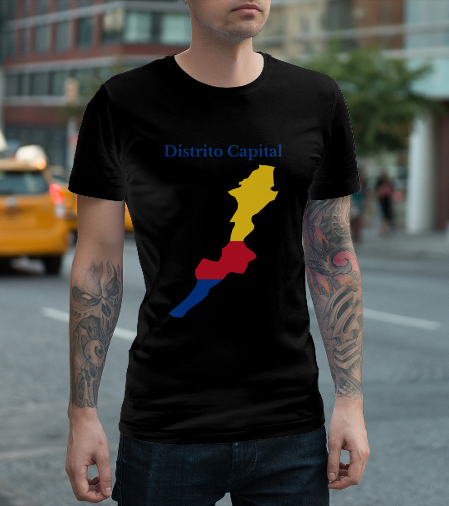 Distrito Capital Colombia Map Flag Colors T-Shirt