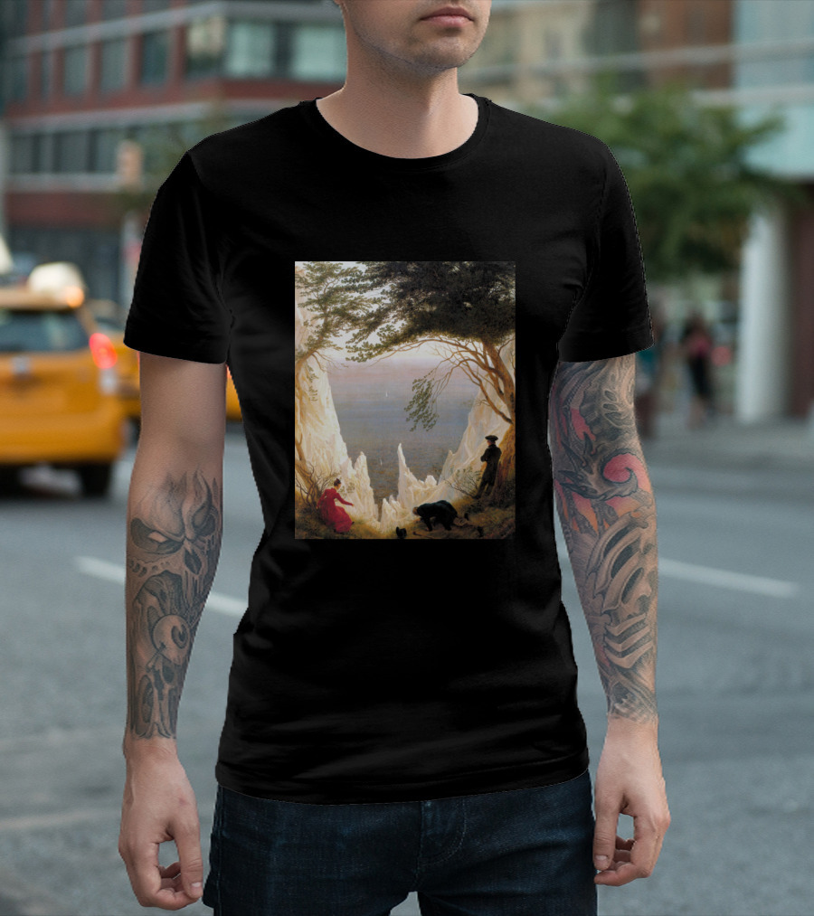 Chalk Cliffs on Rügen Scenic Landscape Caspar David Friedrich T-Shirt