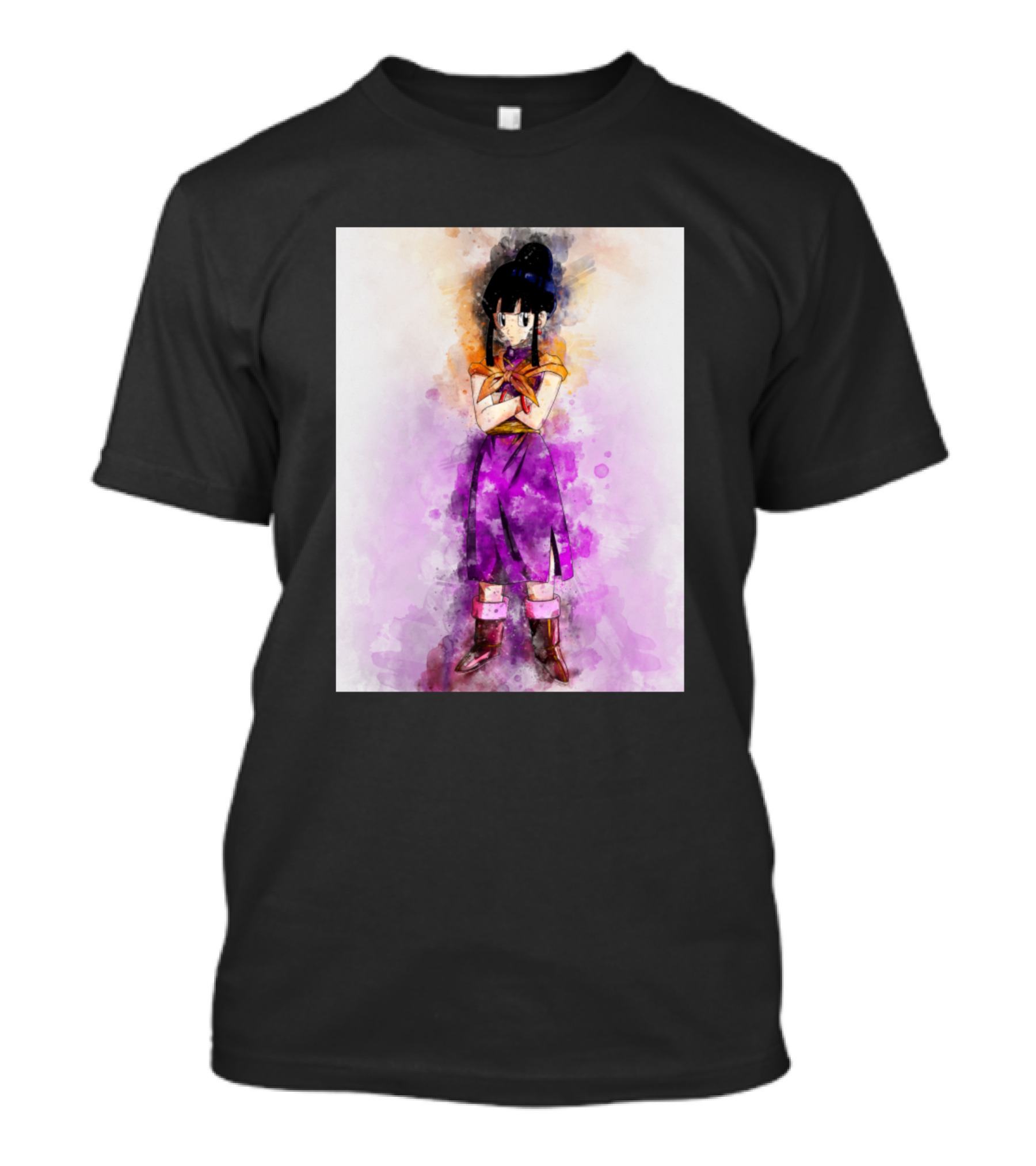 Chi Chi In Colorful Artwork Style With Goku Vegeta Bulma Gohan Ace Reference T-Shirt