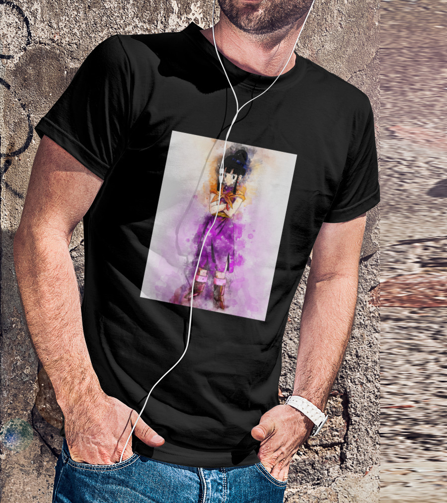 Chi Chi In Colorful Artwork Style With Goku Vegeta Bulma Gohan Ace Reference T-Shirt