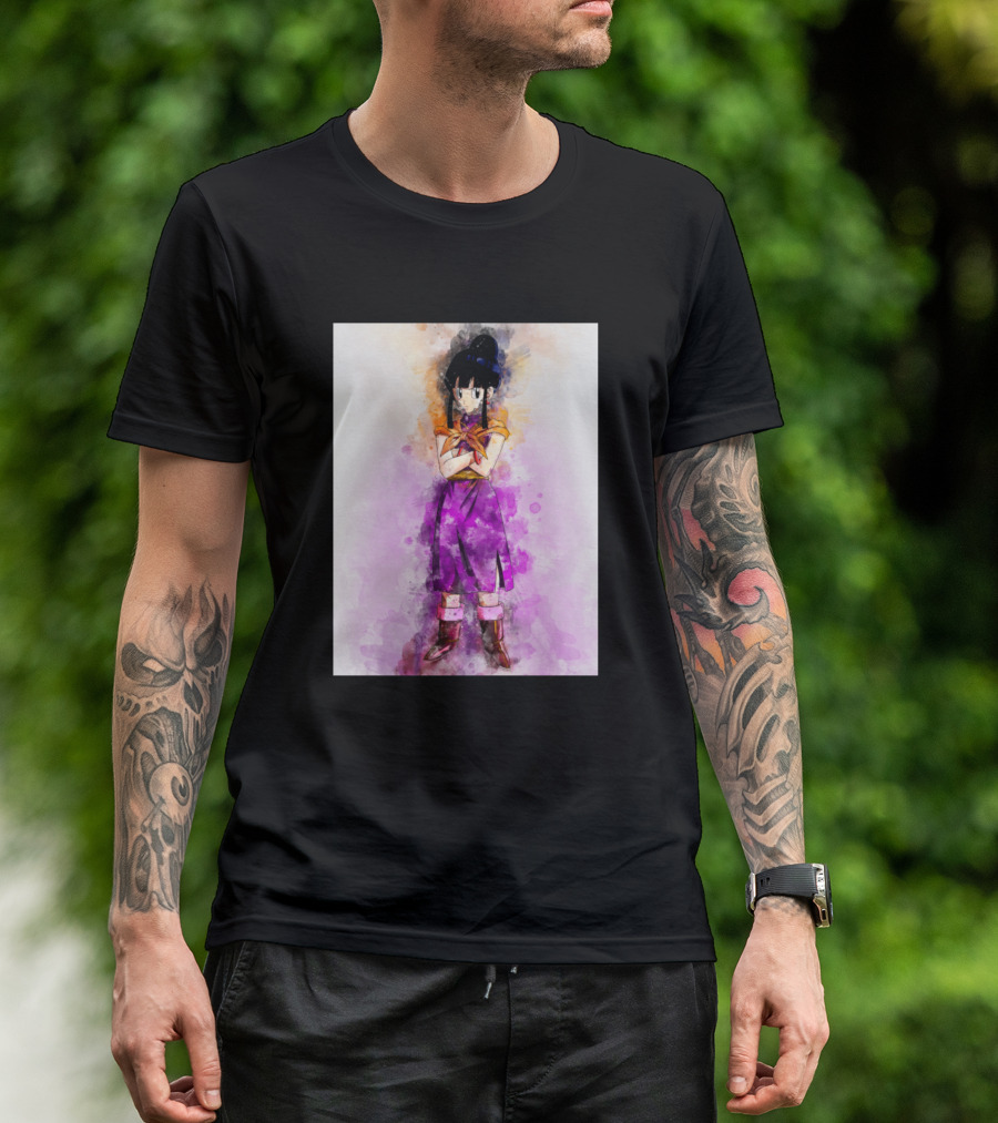 Chi Chi In Colorful Artwork Style With Goku Vegeta Bulma Gohan Ace Reference T-Shirt