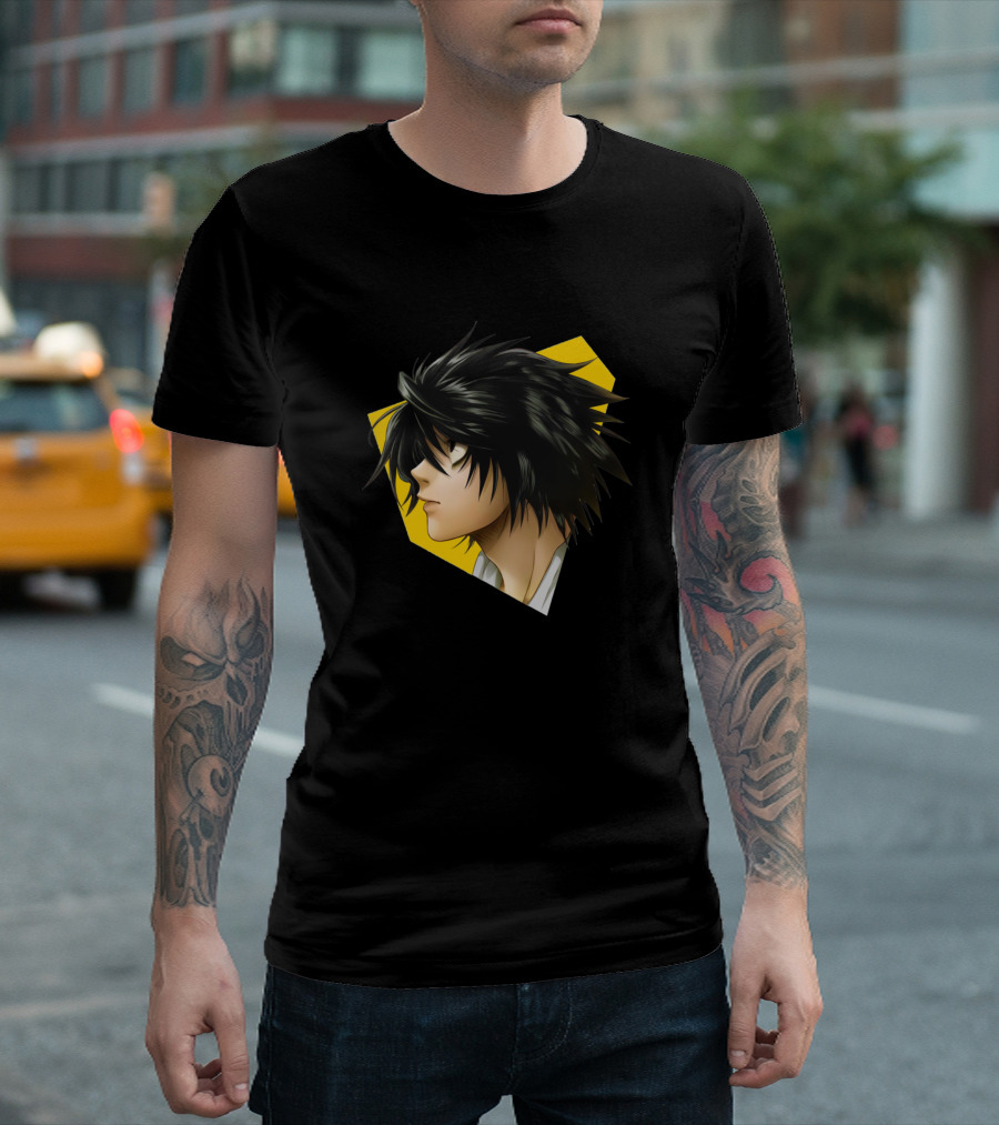 Death Note L Profile Anime Character T-Shirt
