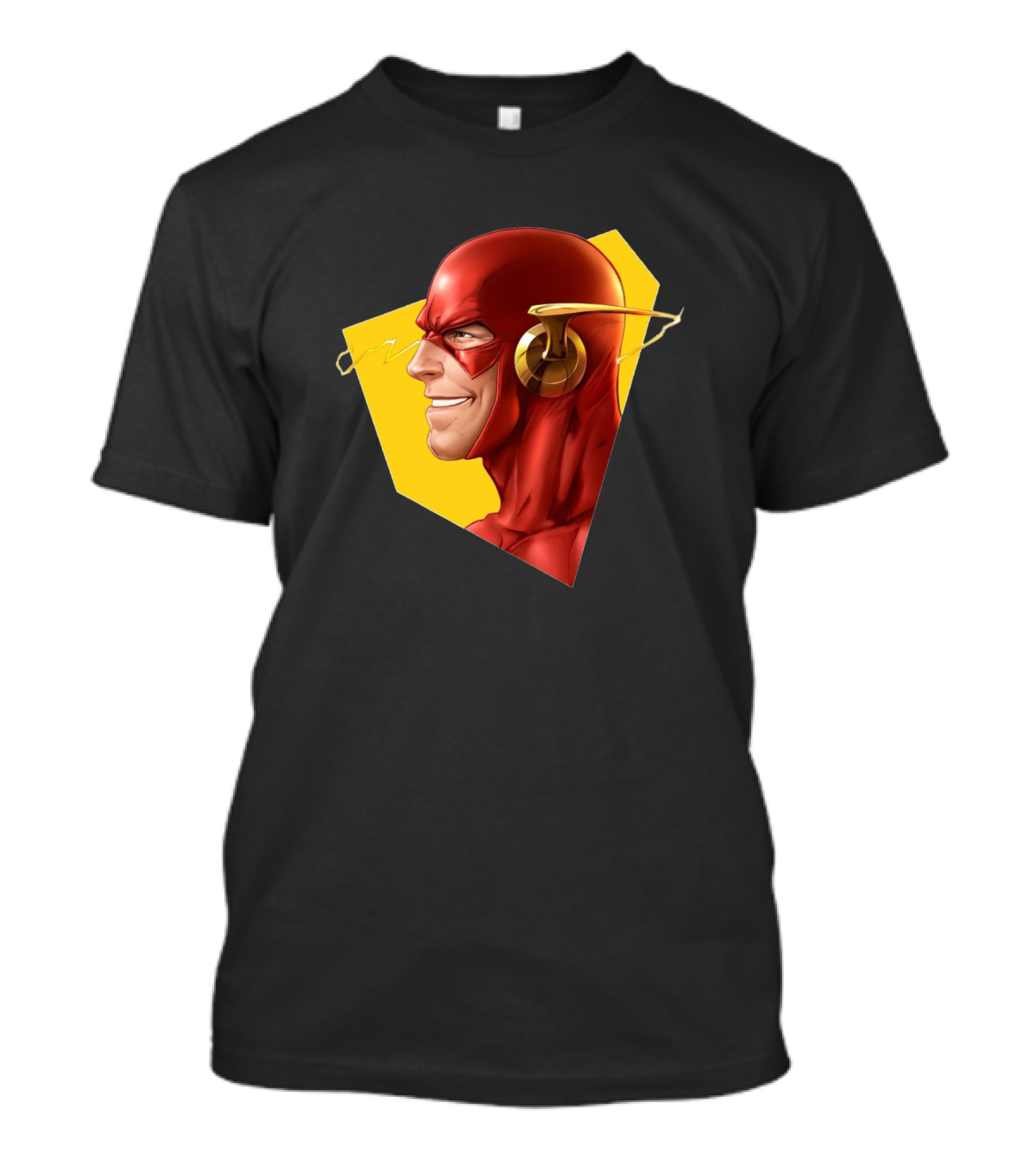 Flash Superhero Lightning Bolt Profile T-Shirt