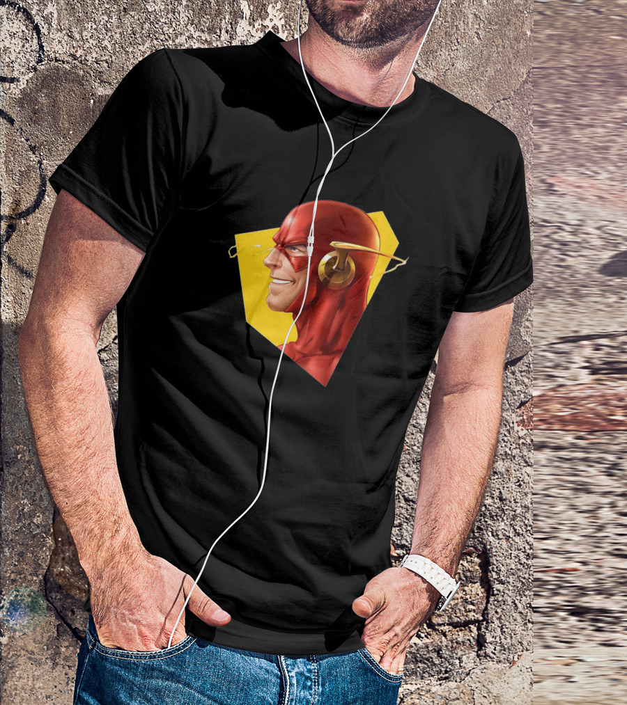 Flash Superhero Lightning Bolt Profile T-Shirt