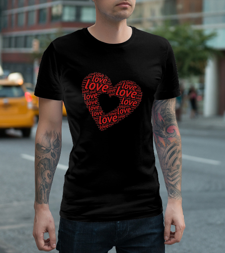 Heart of Love Typography T-Shirt