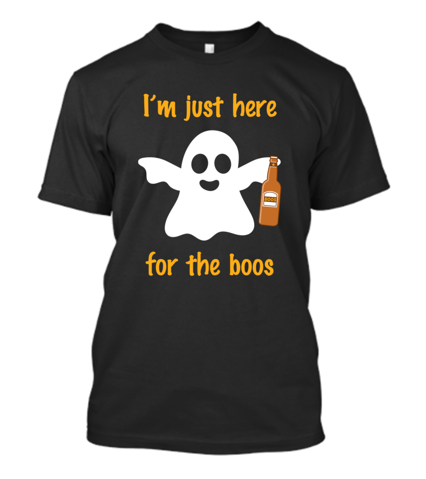 I'm Just Here For The Boos Ghost With Boo Beverage Bottle T-Shirt