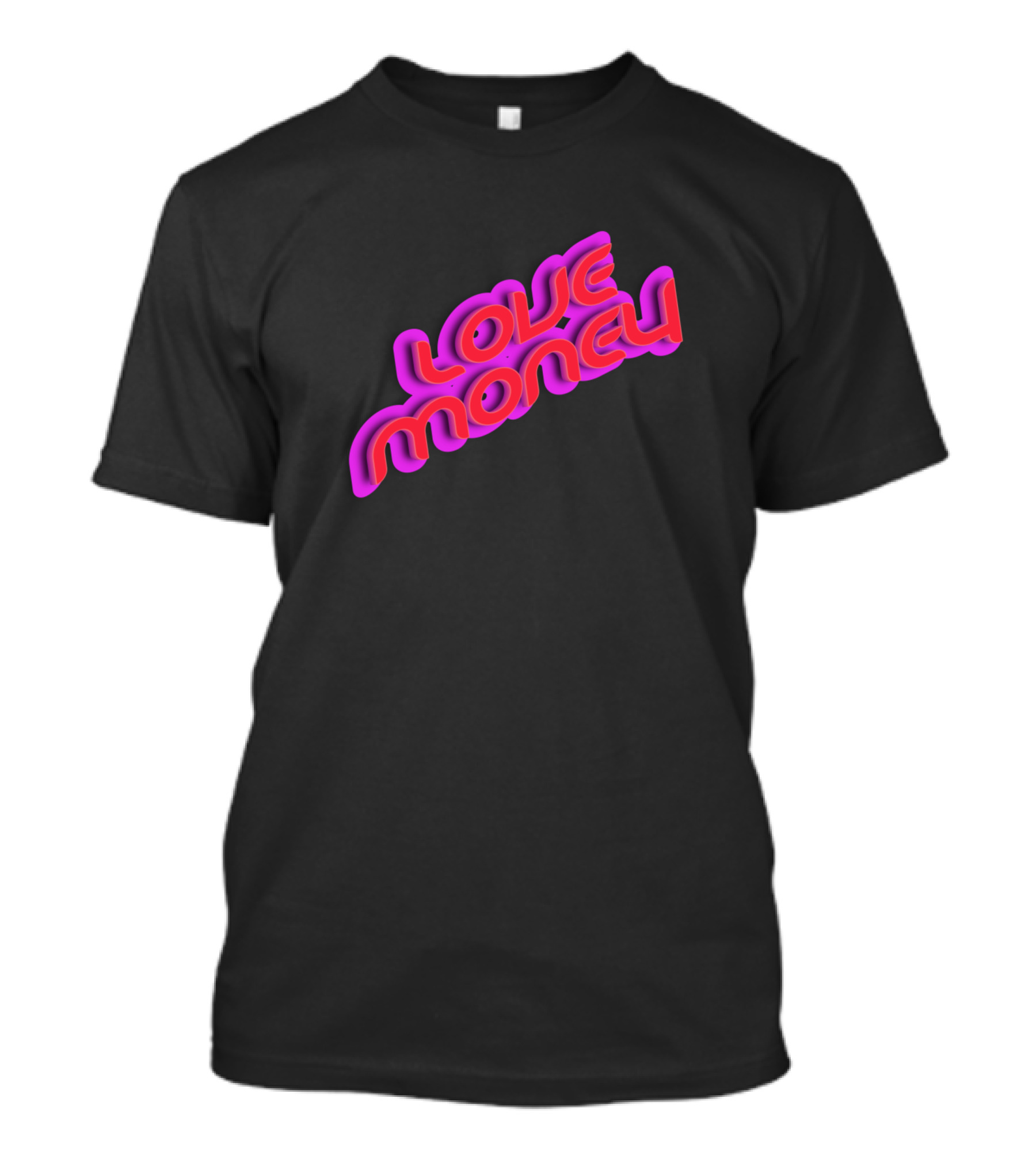Love Money 3D Neon Text T-Shirt