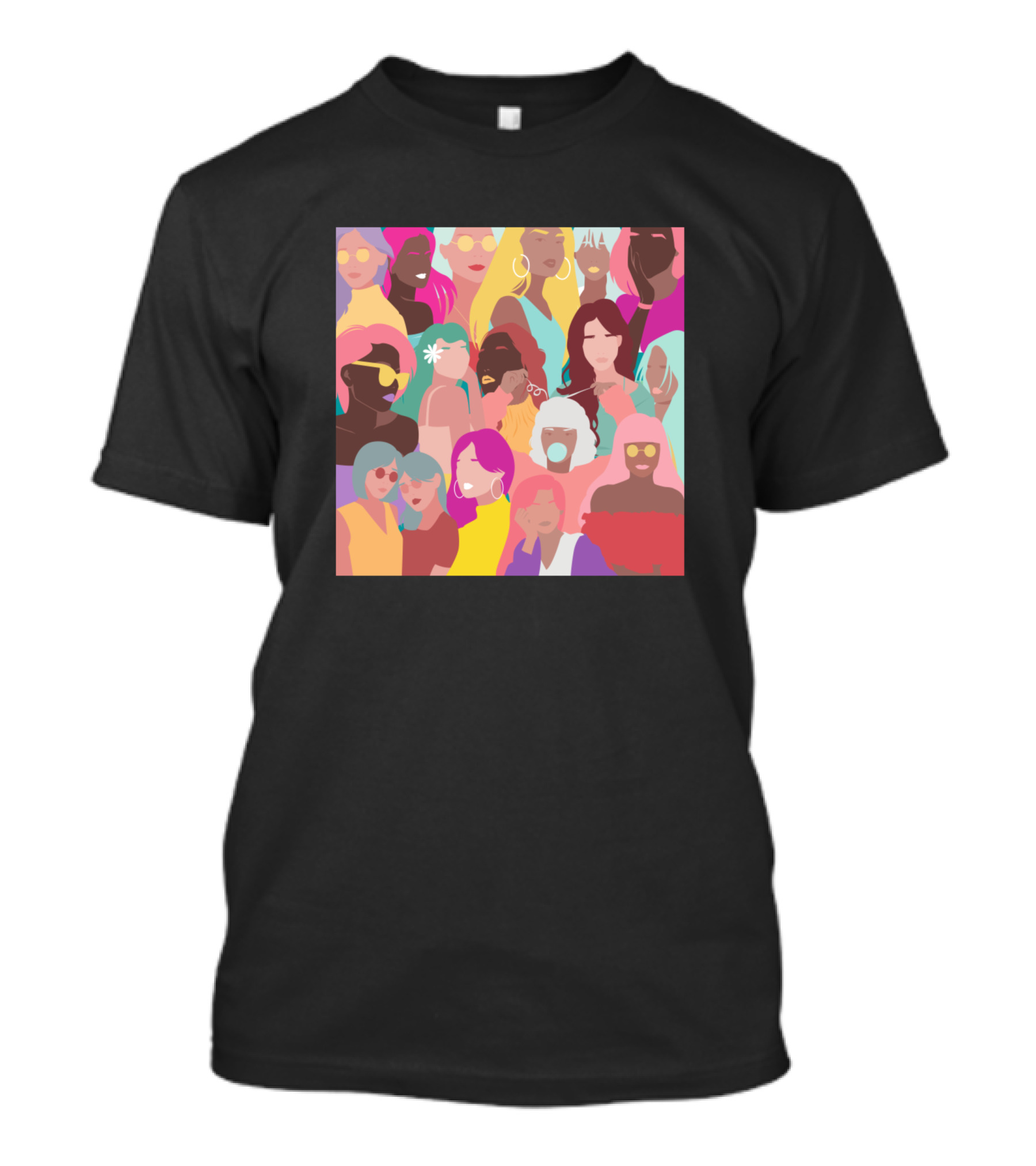 Support Your Local Girl Gang Vibrant Multicolored Group T-Shirt