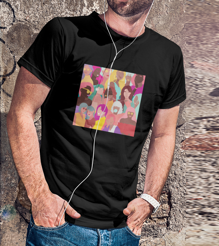 Support Your Local Girl Gang Vibrant Multicolored Group T-Shirt