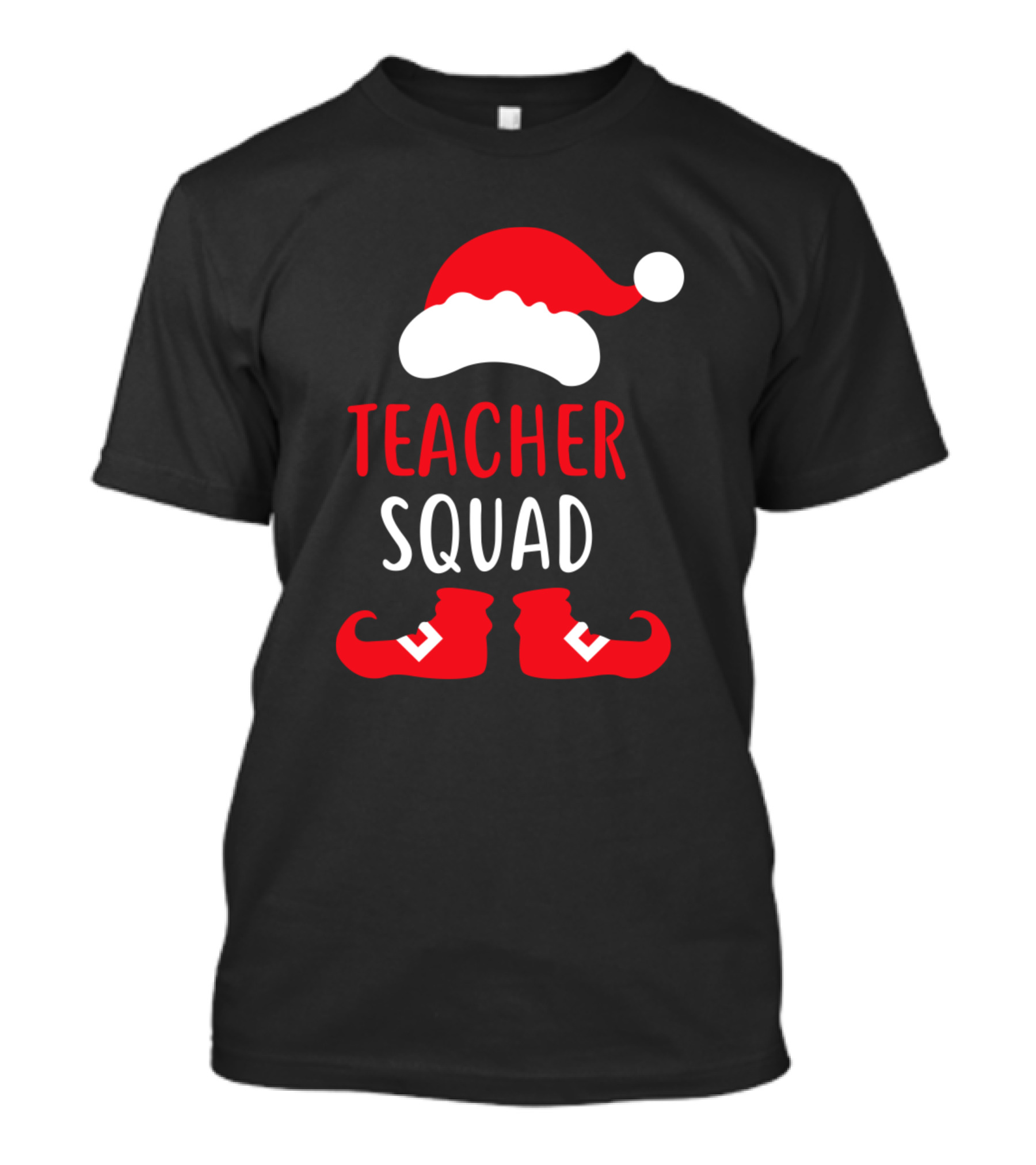 Teacher Squad Santa Hat And Elf Shoes T-Shirt