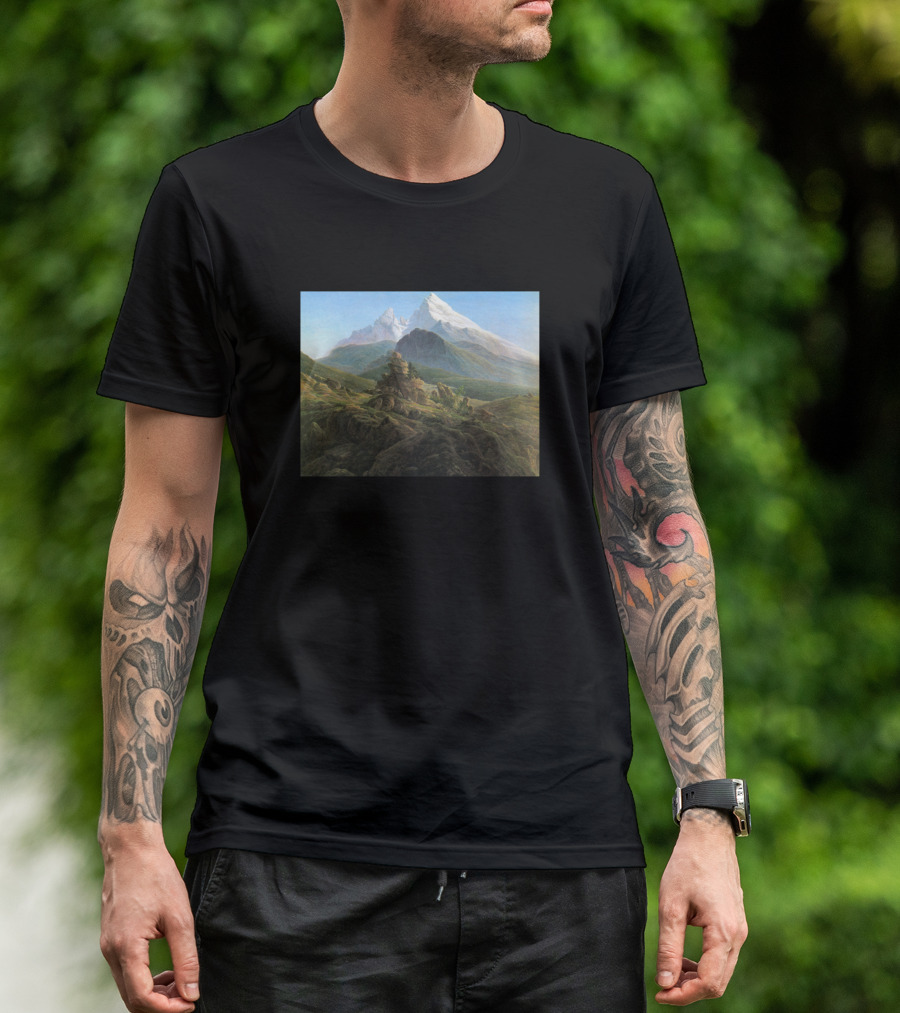 Watzmann Mountain Caspar David Friedrich Landscape T-Shirt
