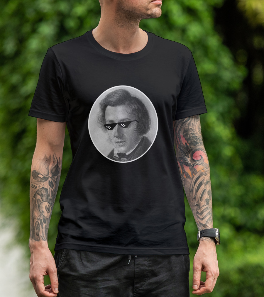 Thug Life Chopin With Pixel Sunglasses T-Shirt